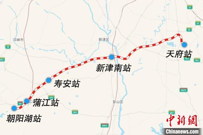 成都鐵路樞紐天府至朝陽(yáng)湖段線路圖?！?guó)鐵集團(tuán)供圖