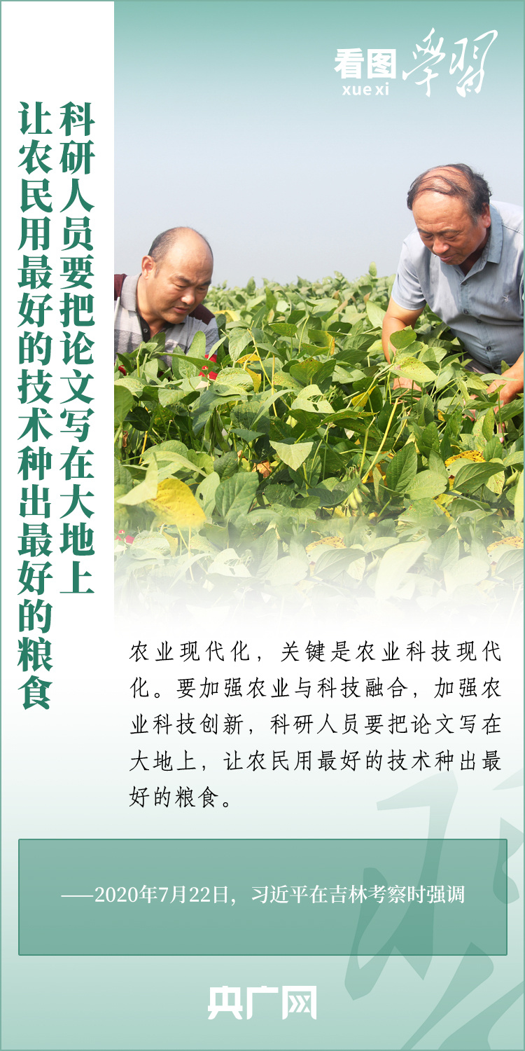 看圖學(xué)習(xí)丨推廣良田、良種、良法、良機(jī) 給農(nóng)業(yè)現(xiàn)代化插上科技的翅膀