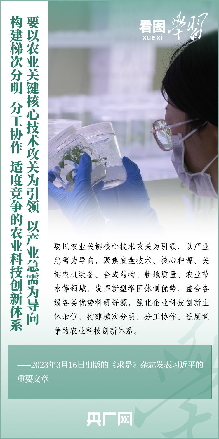看圖學(xué)習(xí)丨推廣良田、良種、良法、良機(jī) 給農(nóng)業(yè)現(xiàn)代化插上科技的翅膀