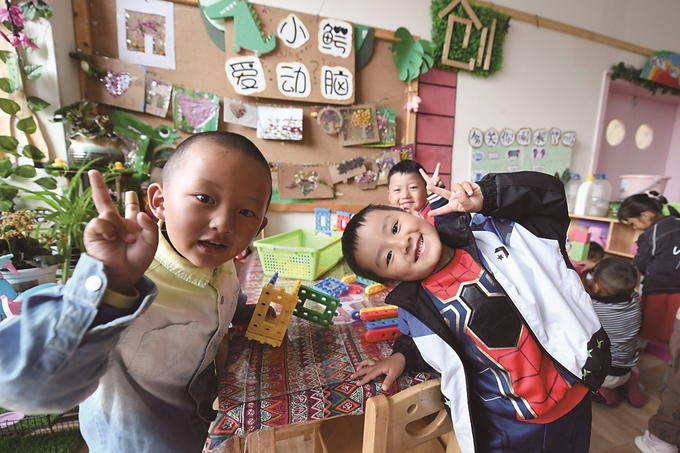 江蘇援建的拉薩市江蘇實驗幼兒園，所有師資在江蘇接受培訓，打造具有江蘇水準的優(yōu)質(zhì)學前教育資源。 本報記者 萬程鵬 攝