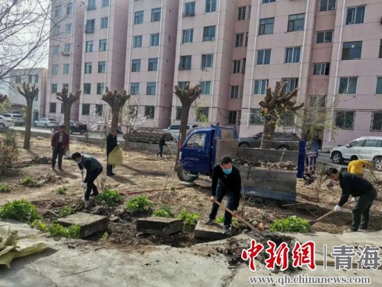 圖為尖扎干部職工生態(tài)建設(shè)和環(huán)境保護(hù)現(xiàn)場。尖宣 供圖