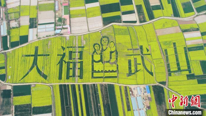 2019年4月，天水武山縣萬(wàn)畝鄉(xiāng)村油菜花海。(資料圖) 何海瑞 攝