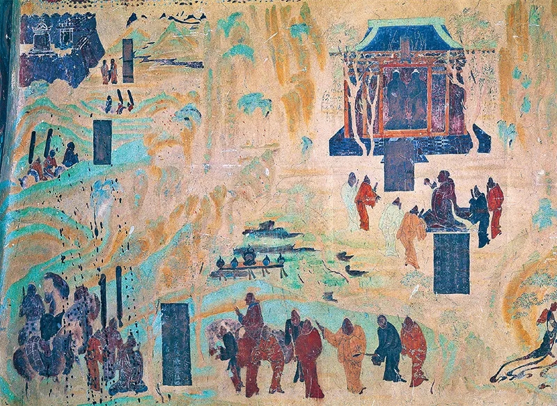 圖為莫高窟第323窟《張騫出使西域圖》。敦煌研究院供圖