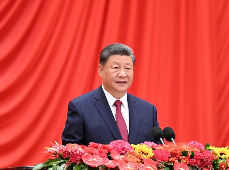 △2024年9月30日，慶祝中華人民共和國成立75周年招待會在北京人民大會堂隆重舉行。習(xí)近平總書記出席招待會并發(fā)表重要講話。