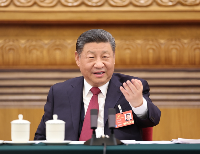2025年3月5日下午，習近平總書記參加他所在的十四屆全國人大三次會議江蘇代表團審議。