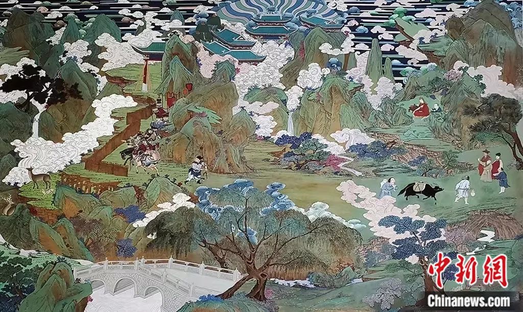 臨摹、補(bǔ)繪的青海瞿曇寺壁畫。受訪者 供圖