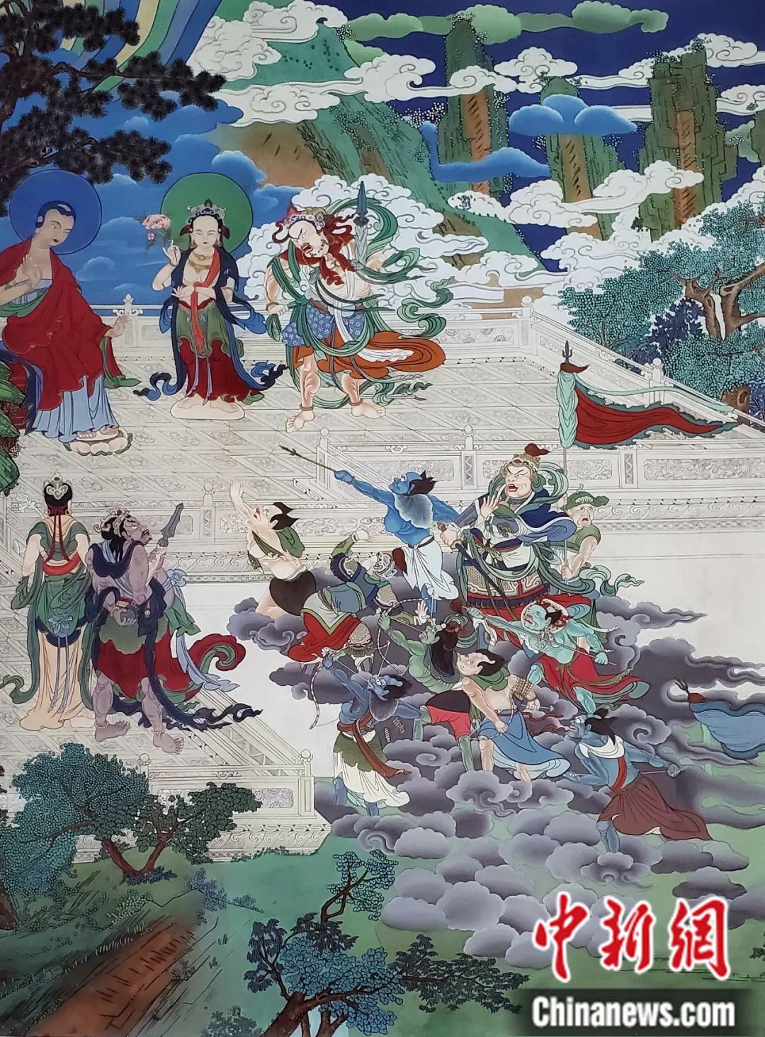 臨摹、補(bǔ)繪的青海瞿曇寺壁畫(huà)。受訪者 供圖