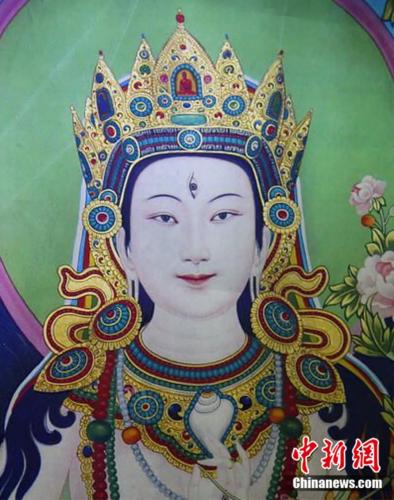 安多強巴繪制的《度母》唐卡。<a target='_blank' href='/'><p  align=